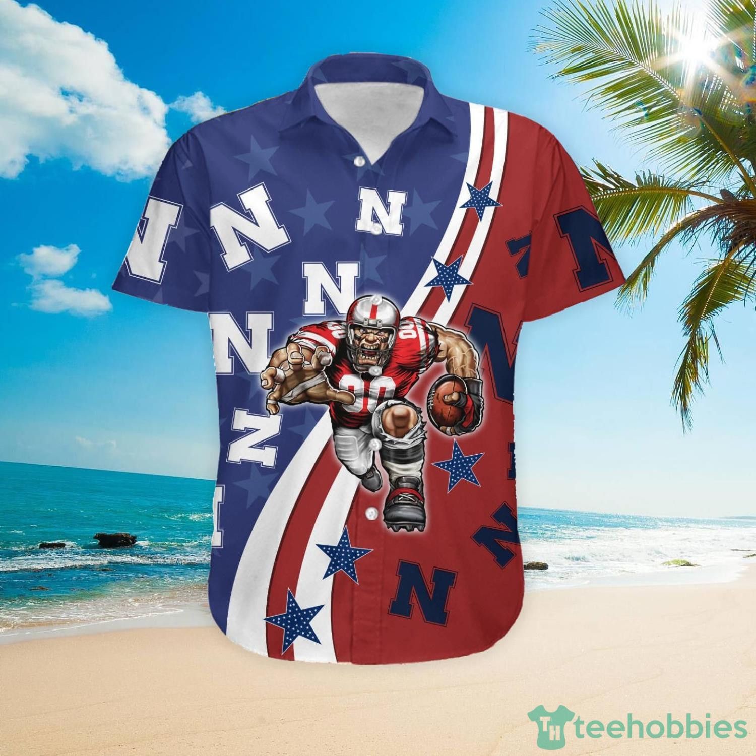 Ncaa Nebraska Cornhuskers Custom Name American Flag Trendy Hawaiian Shirt Aloha Shirt