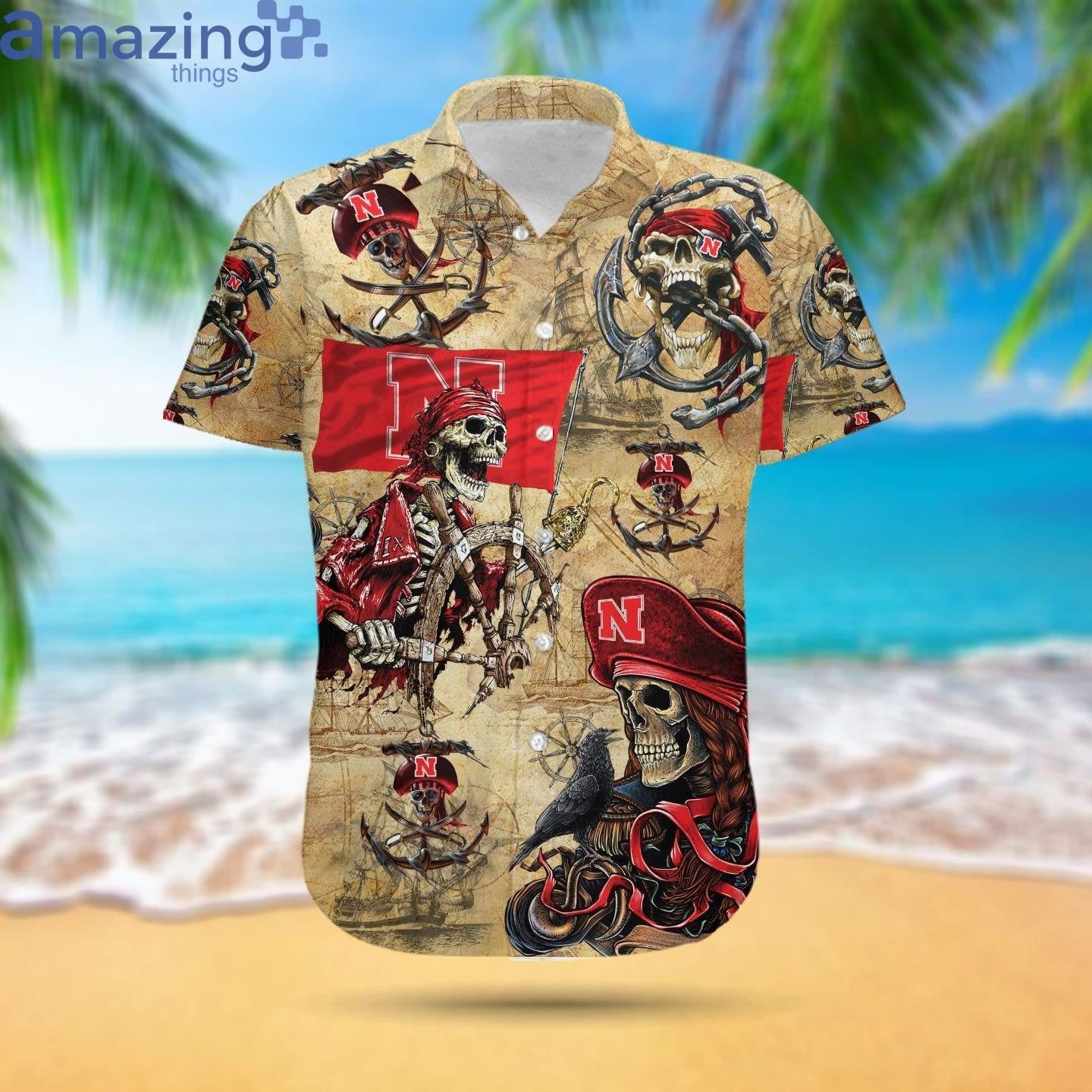 Ncaa Nebraska Cornhuskers Gold Skull Trendy Hawaiian Shirt Aloha Shirt