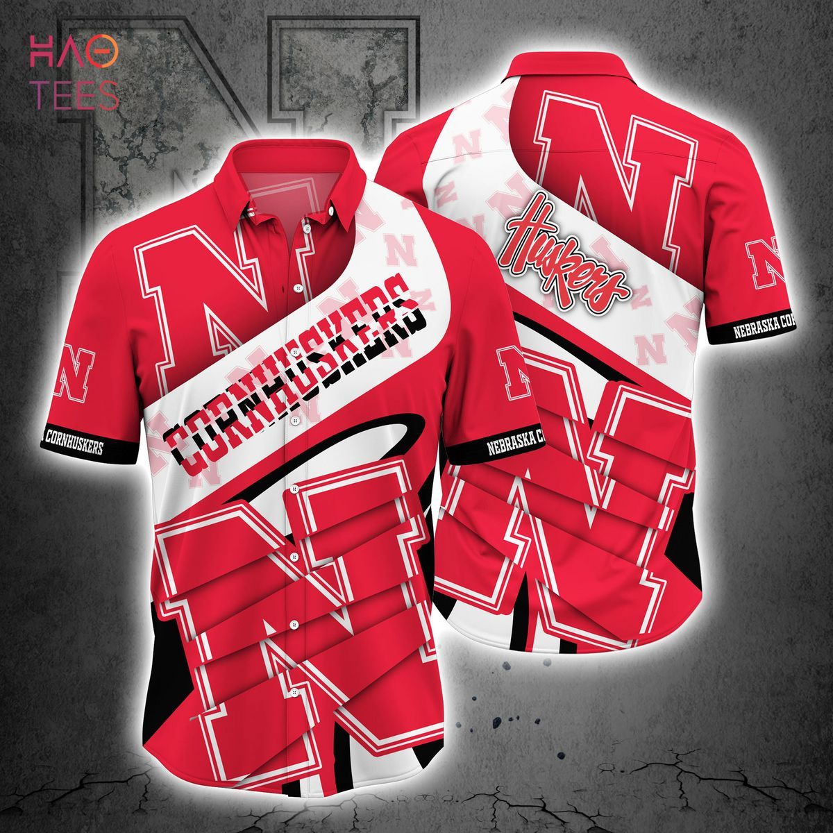 Ncaa Nebraska Cornhuskers Red White Trendy Hawaiian Shirt Aloha Shirt