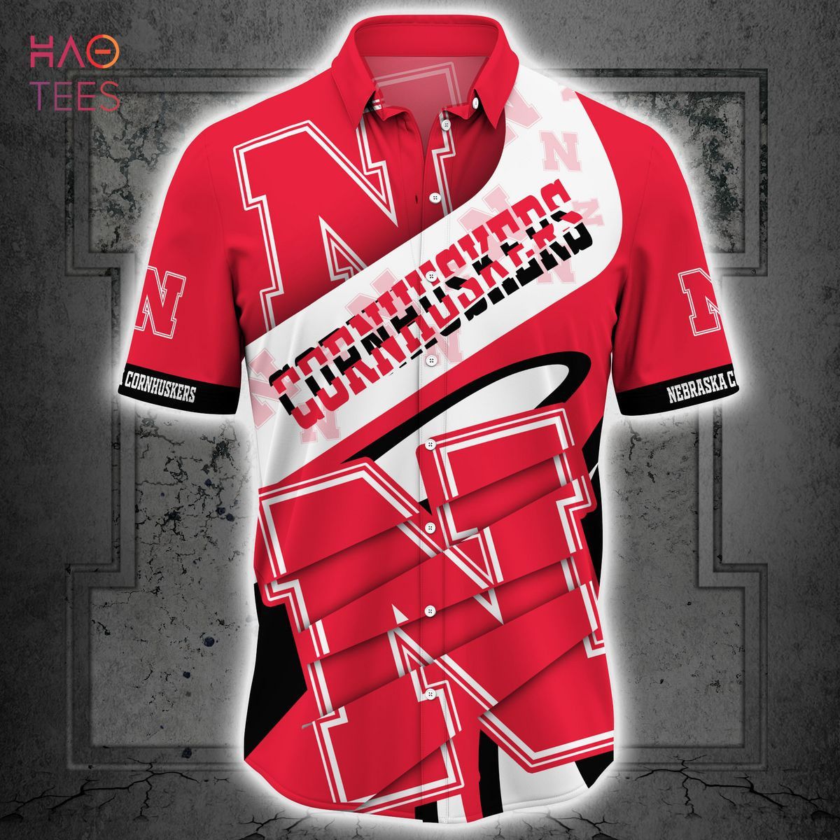 Ncaa Nebraska Cornhuskers Red White Trendy Hawaiian Shirt Aloha Shirt