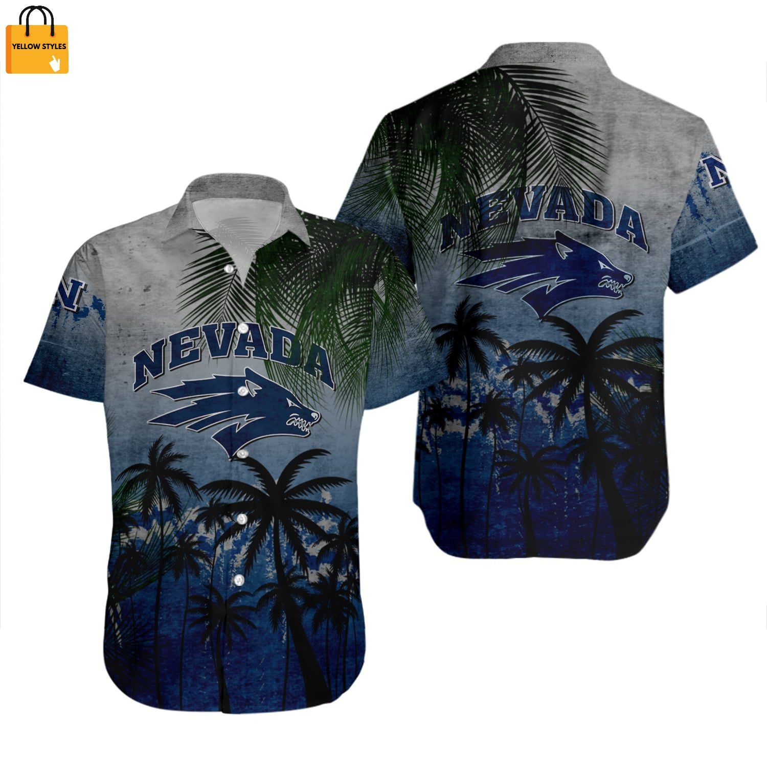 NCAA Nevada Wolf Pack Coconut Tree Hawaiian Shirt