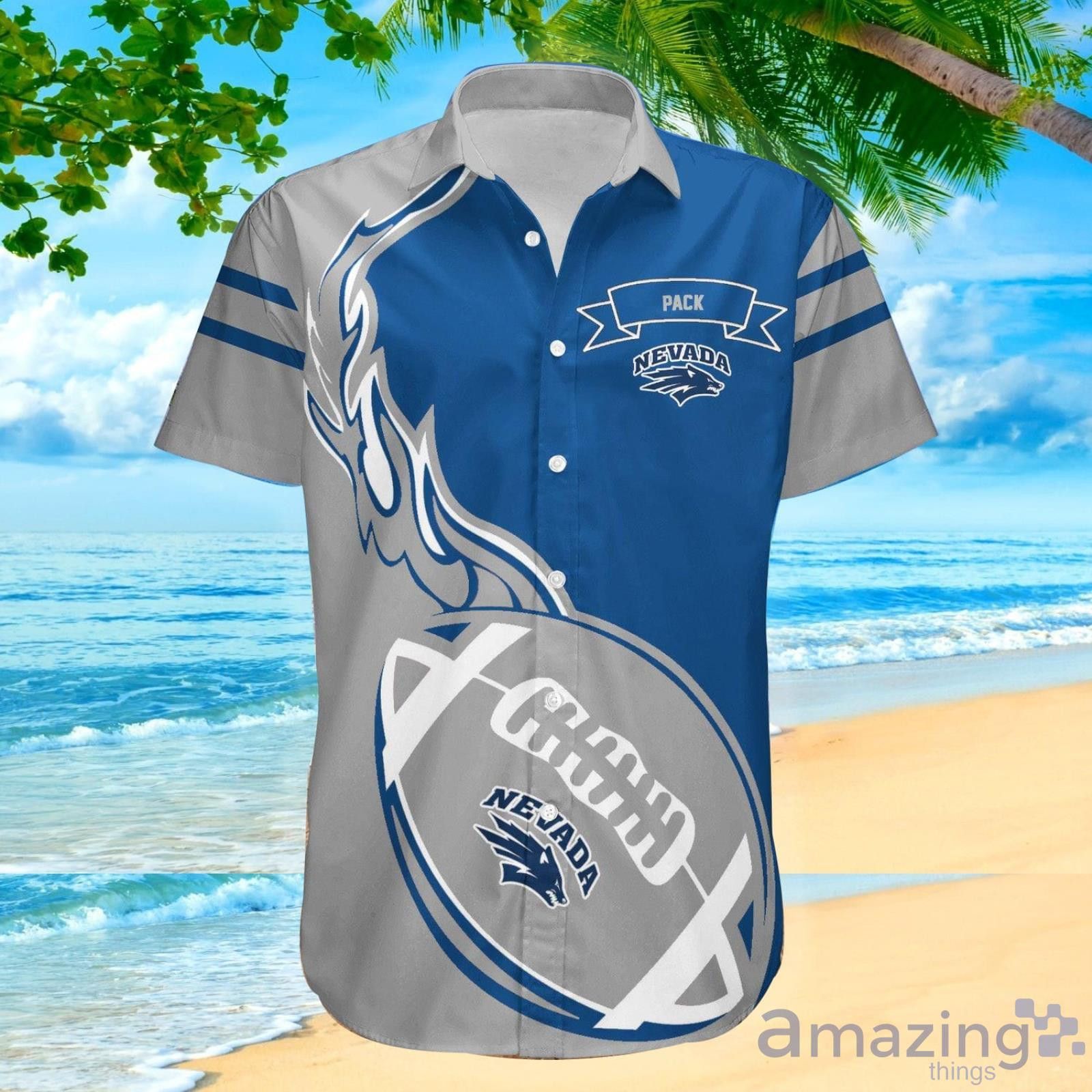 Ncaa Nevada Wolf Pack Flame Ball Trendy Hawaiian Shirt Aloha Shirt