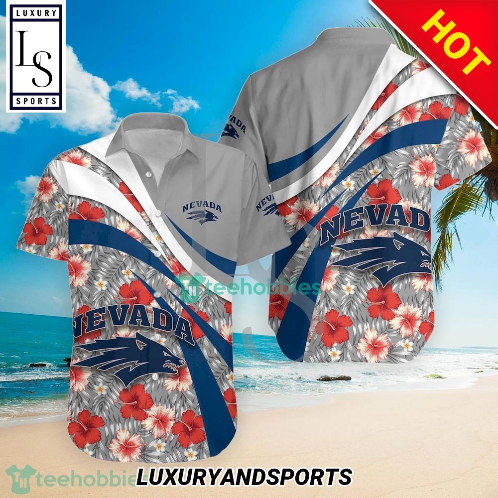 NCAA Nevada Wolf Pack Hibiscus Tropical Flower Hawaiian Shirt