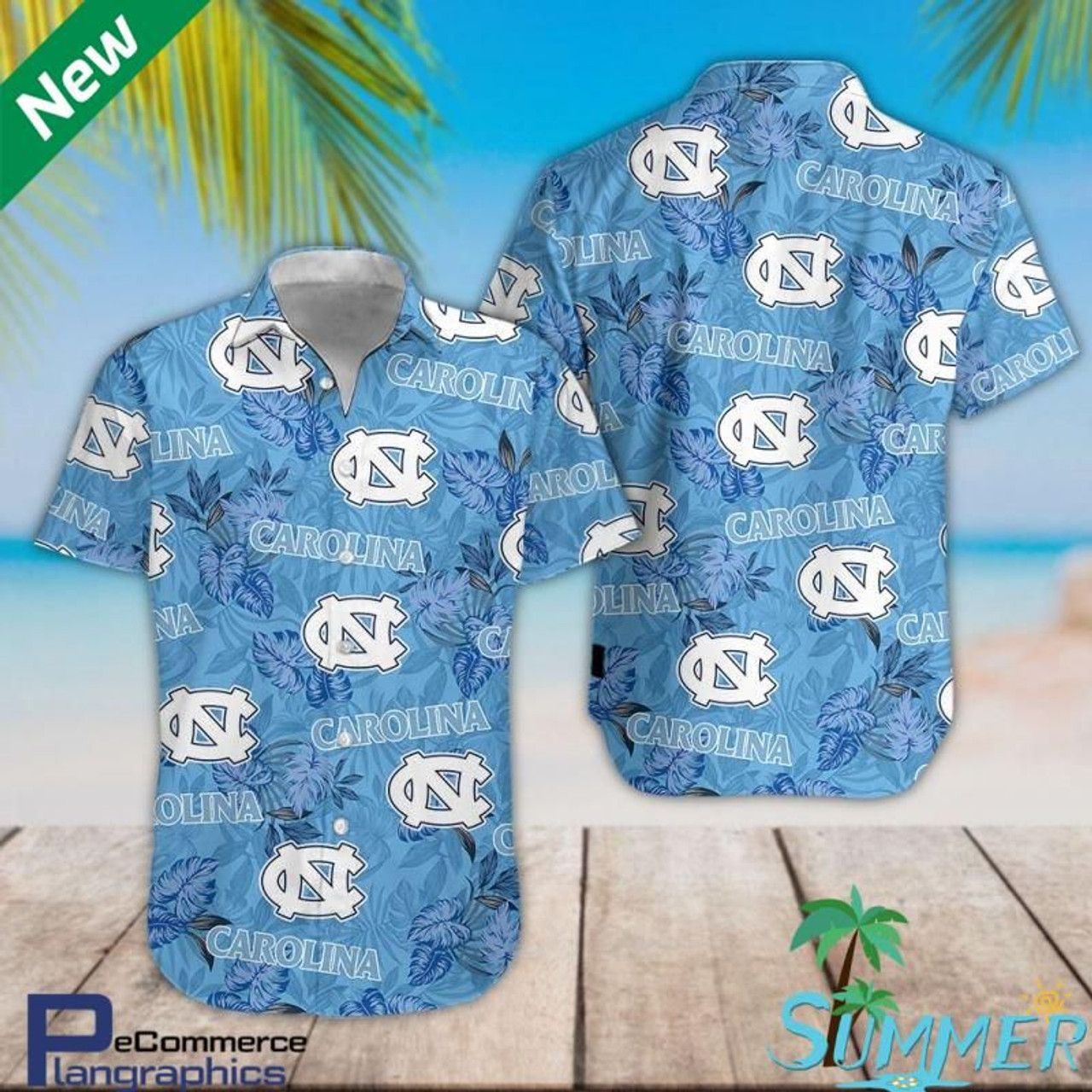 Ncaa North Carolina Tar Heels Blue Trendy Hawaiian Shirt Aloha Shirt