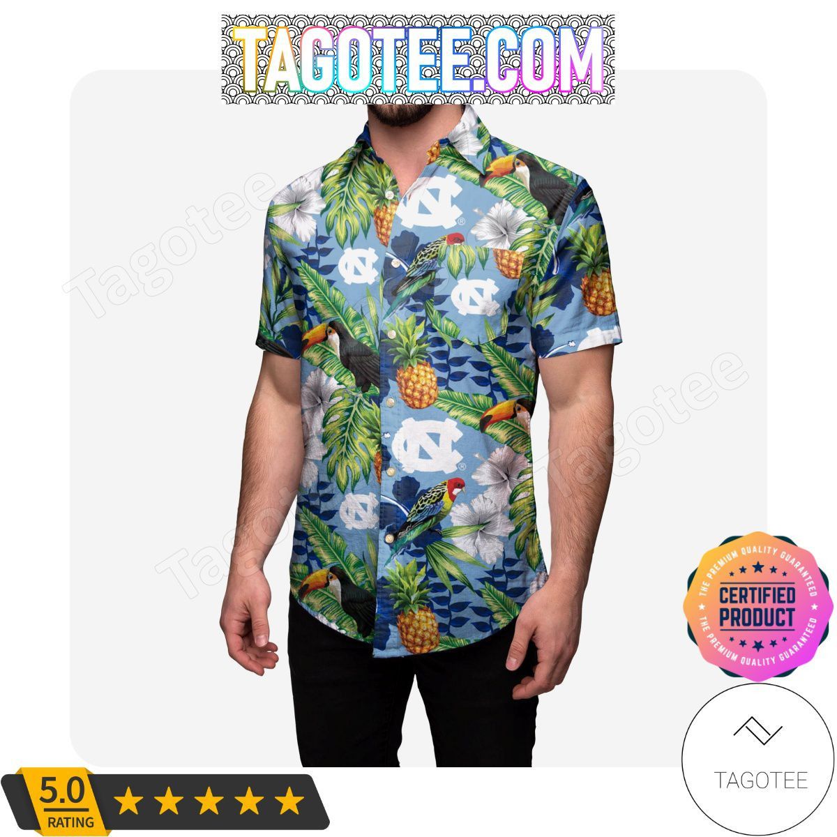 Ncaa North Carolina Tar Heels Floral Trendy Hawaiian Shirt Aloha Shirt