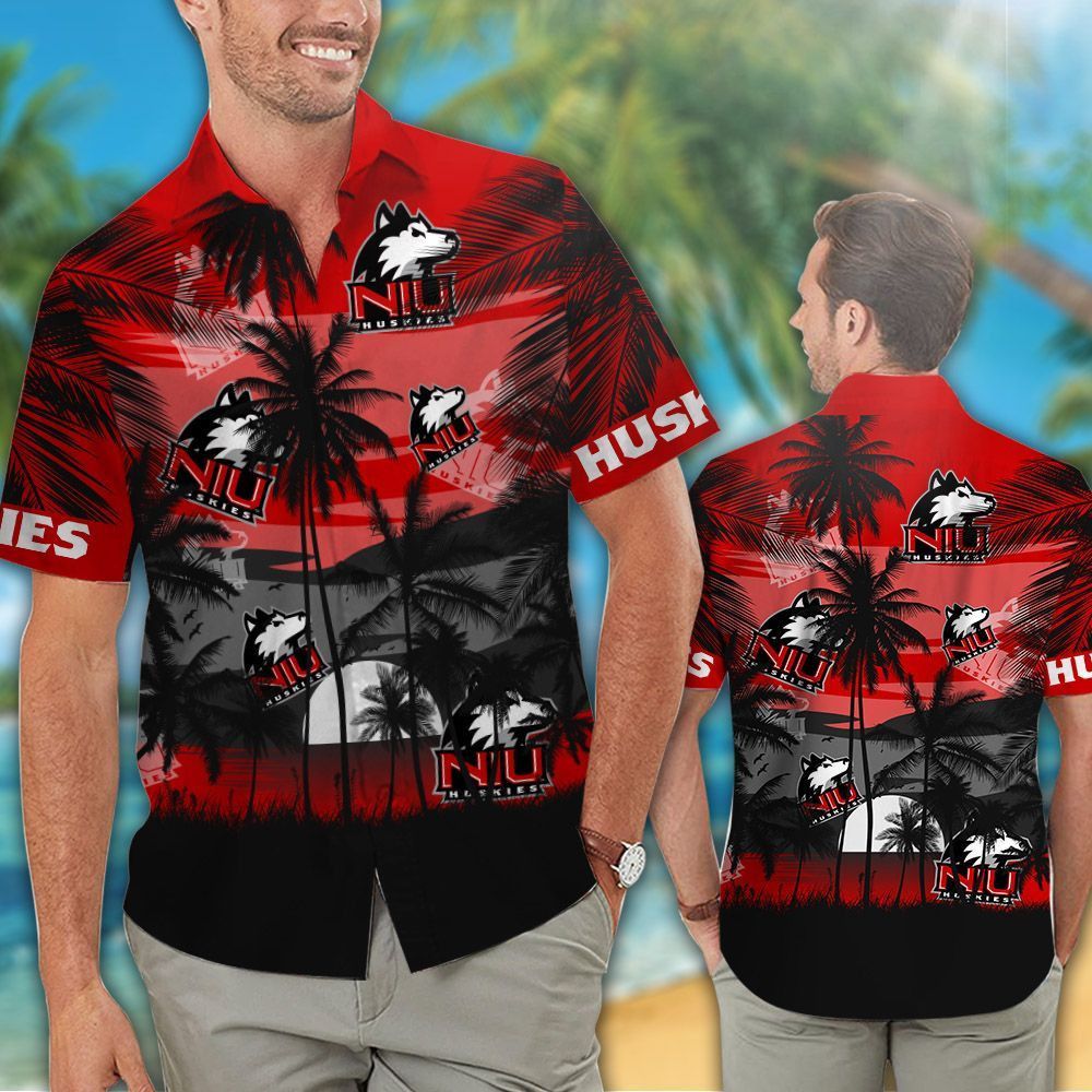 Ncaa Northern Illinois Huskies Coconut Tree Trendy Hawaiian Shirt Aloha Shirt