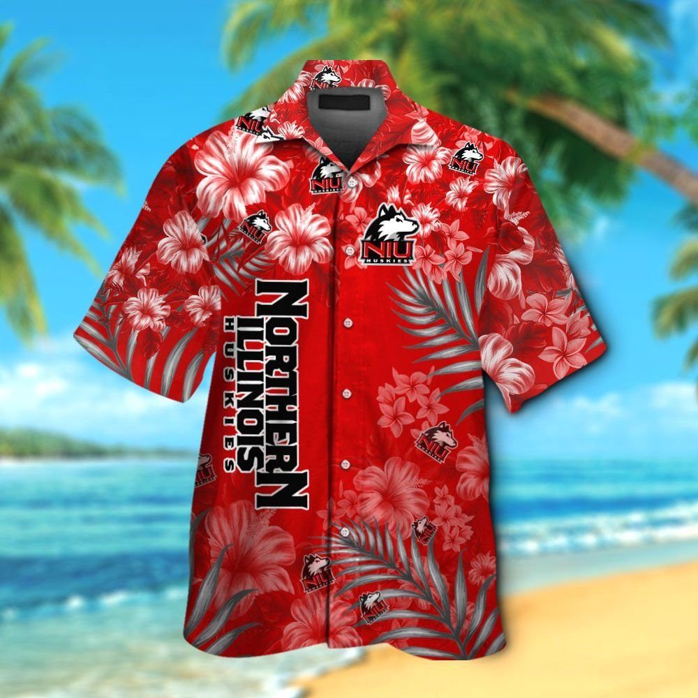 Ncaa Northern Illinois Huskies Flowers Red Trendy Hawaiian Shirt Aloha Shirt Ncaa Northern Illinois Huskies Flowers Red Trendy Hawaiian Shirt Aloha Shirt