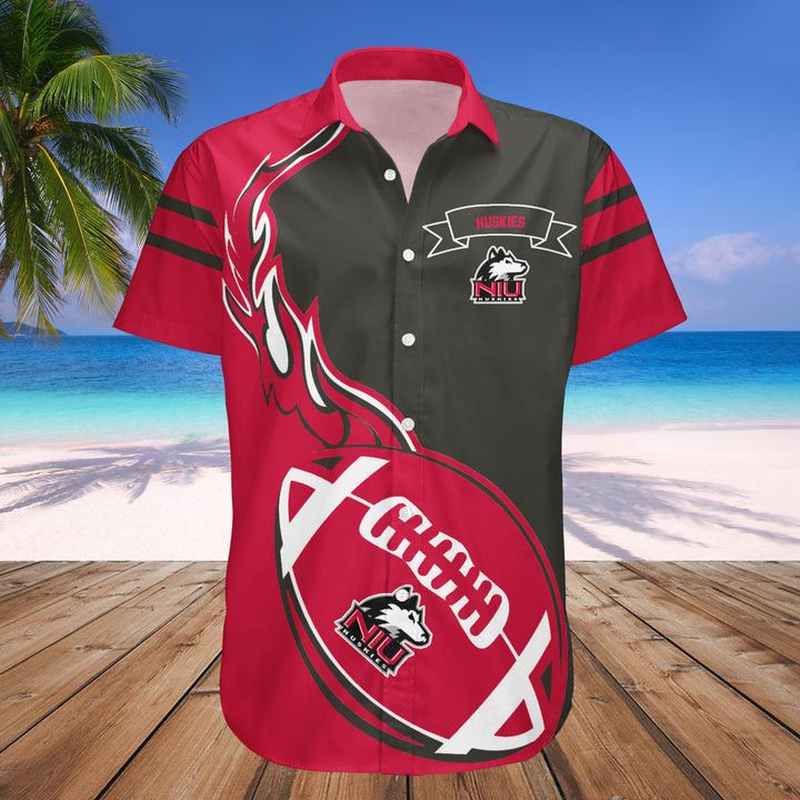 Ncaa Northern Illinois Huskies Red Black Trendy Hawaiian Shirt V2 Aloha Shirt Ncaa Northern Illinois Huskies Red Black Trendy Hawaiian Shirt V2 Aloha Shirt