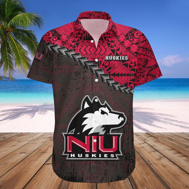 Ncaa Northern Illinois Huskies Red Black Trendy Hawaiian Shirt V6 Aloha Shirt Ncaa Northern Illinois Huskies Red Black Trendy Hawaiian Shirt V6 Aloha Shirt