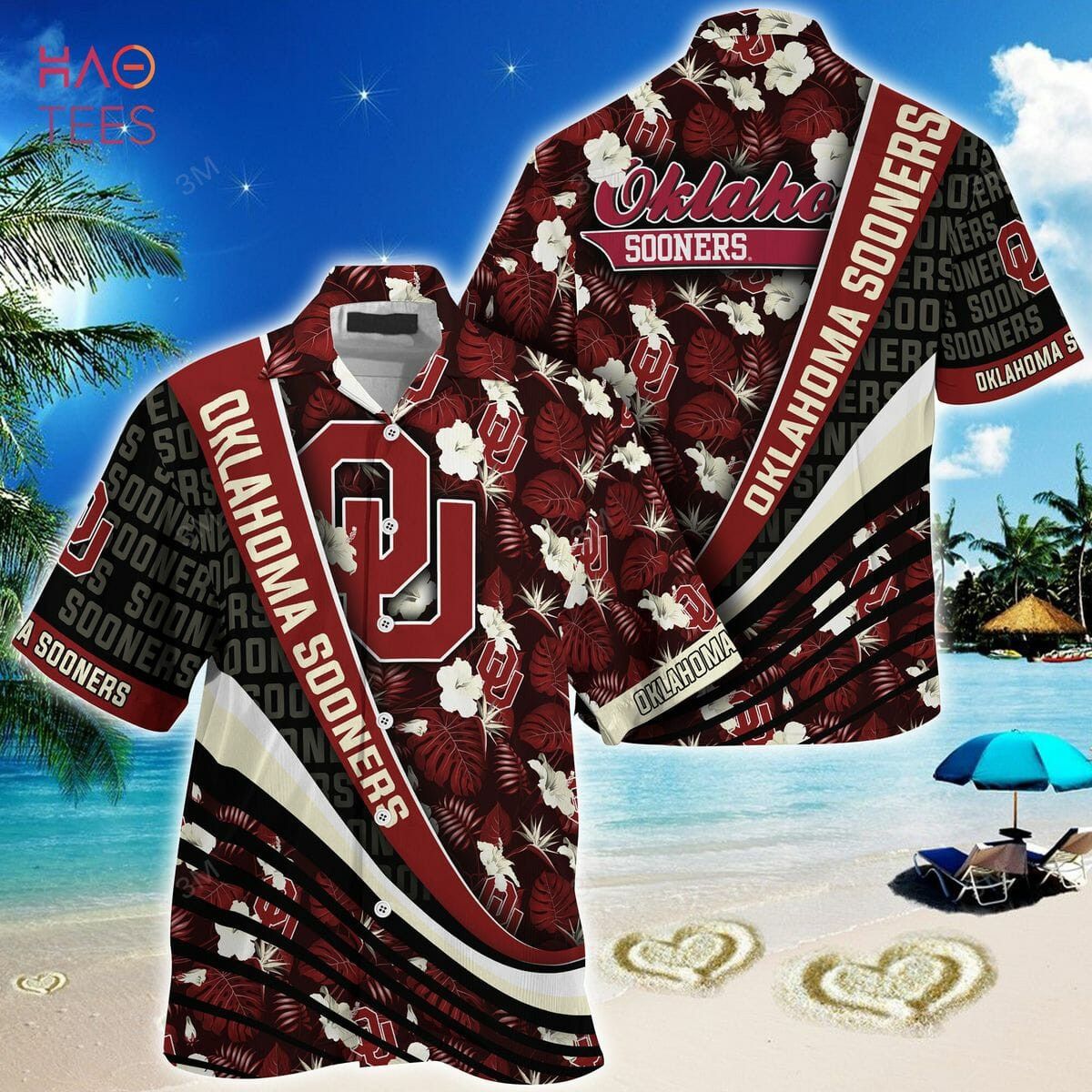 Ncaa Oklahoma Sooners Crimson Black Trendy Hawaiian Shirt V3 Aloha Shirt