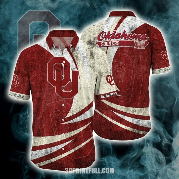 Ncaa Oklahoma Sooners Crimson Cream Trendy Hawaiian Shirt Aloha Shirt
