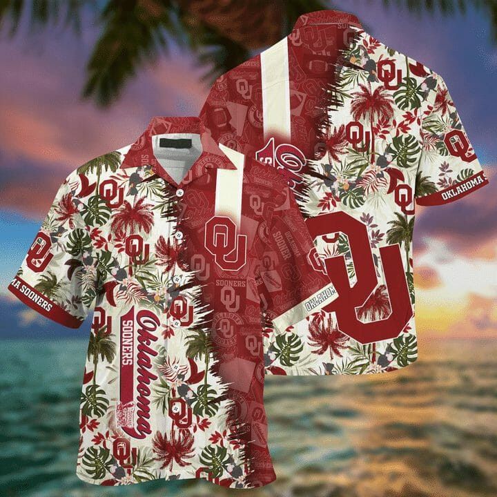 Ncaa Oklahoma Sooners Crimson Flowers Trendy Hawaiian Shirt Aloha Shirt