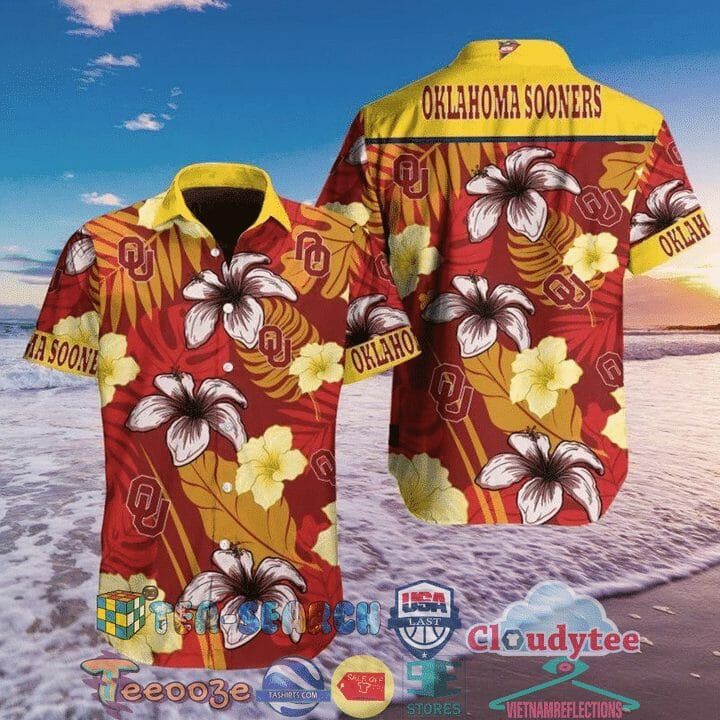 NCAA Oklahoma Sooners Crimson Yellow Hawaiian Shirt