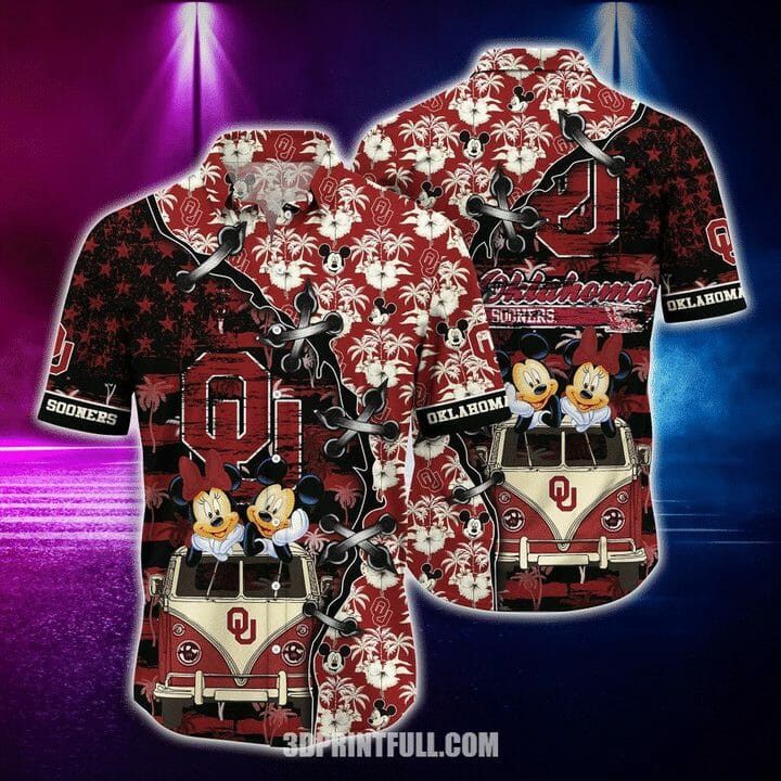 Ncaa Oklahoma Sooners Mickey Mouse Trendy Hawaiian Shirt Aloha Shirt