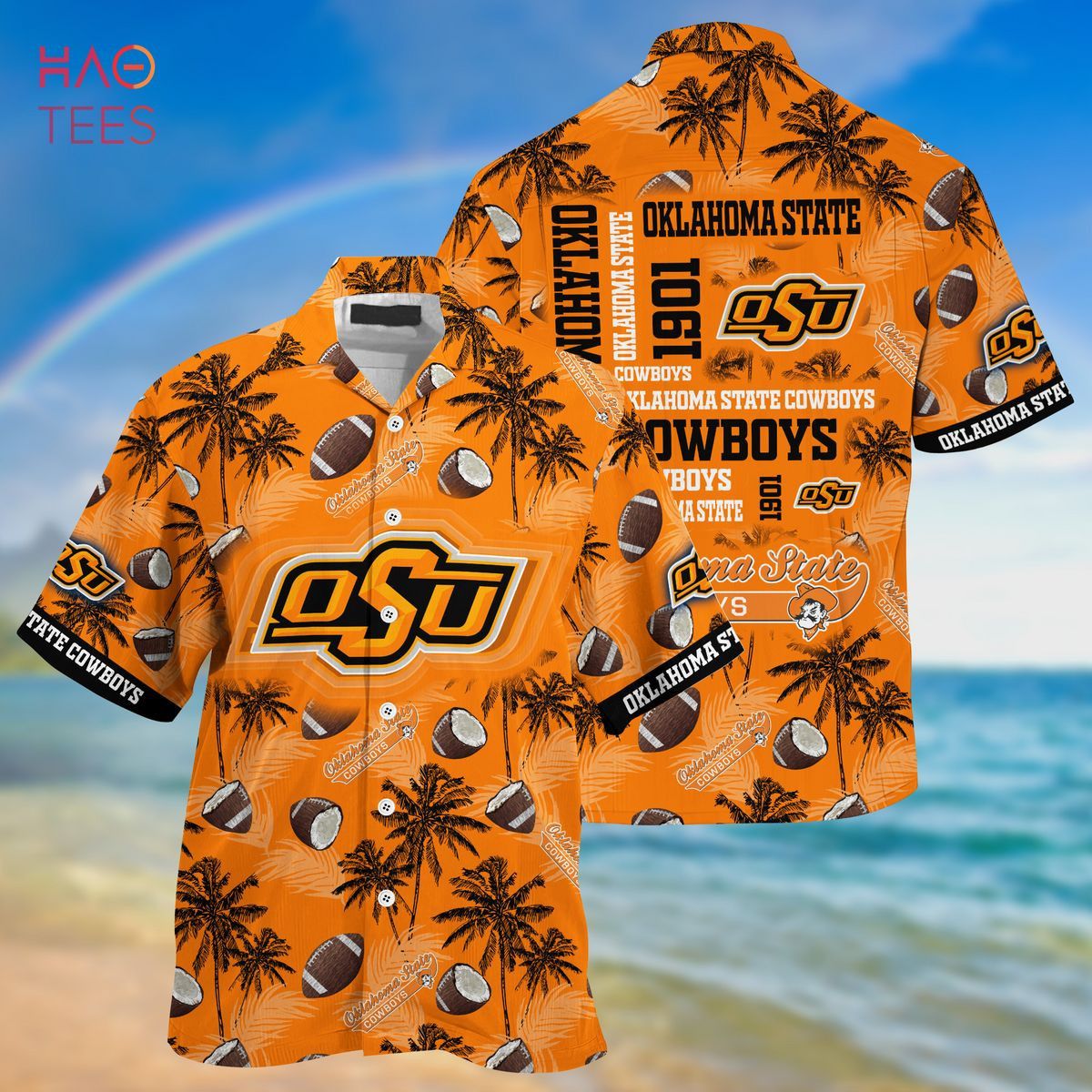 NCAA Oklahoma State Cowboys Coconut Orange Hawaiian Shirt