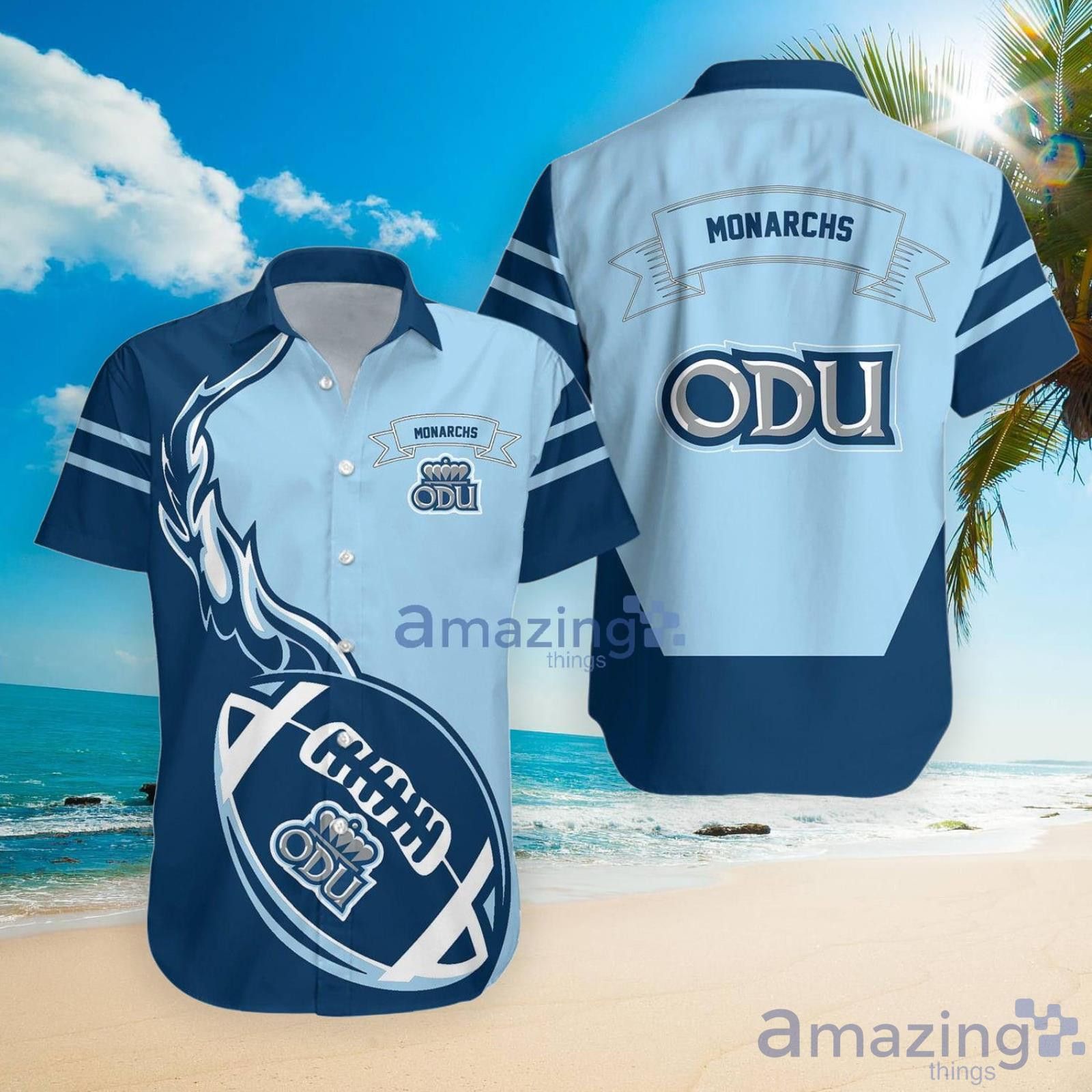 Ncaa Old Dominion Monarchs Flame Ball Trendy Hawaiian Shirt Aloha Shirt