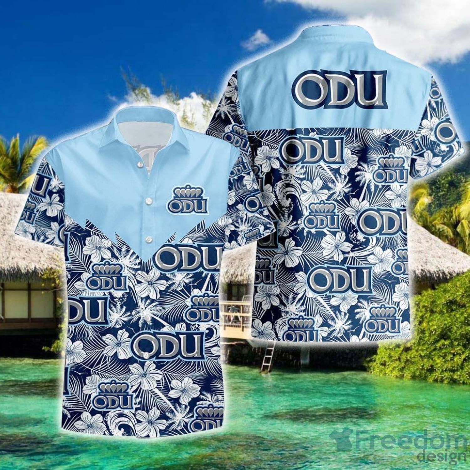 Ncaa Old Dominion Monarchs Tropical Seamless Trendy Hawaiian Shirt Aloha Shirt