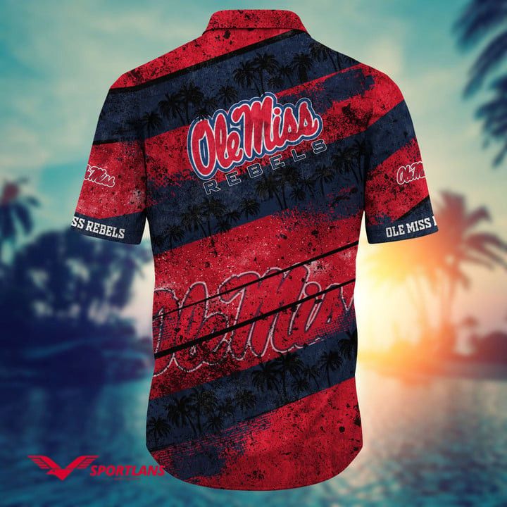 Ncaa Ole Miss Rebels Red Blue Trendy Hawaiian Shirt Aloha Shirt