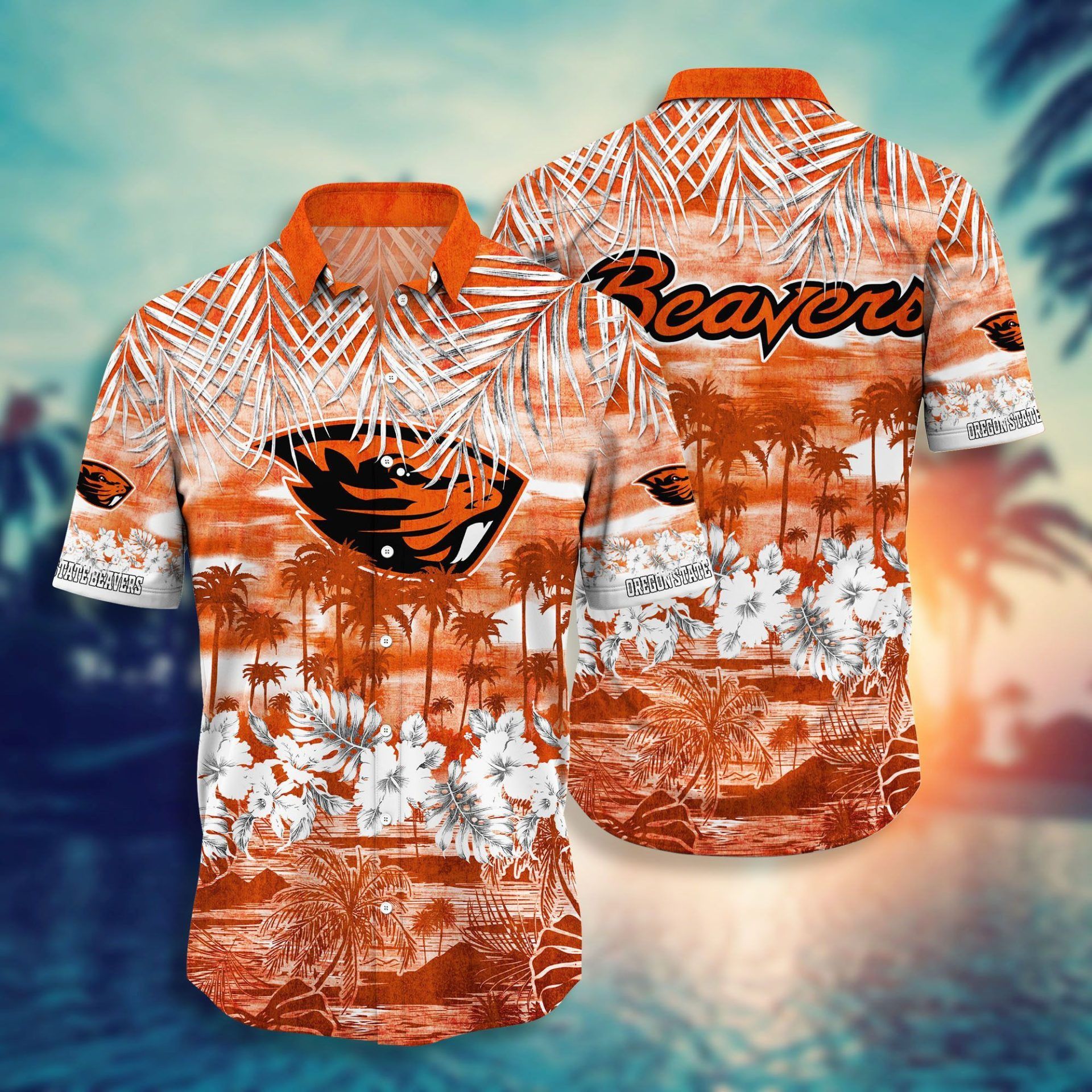 Ncaa Oregon State Beavers Botton Down Trendy Hawaiian Shirt Aloha Shirt