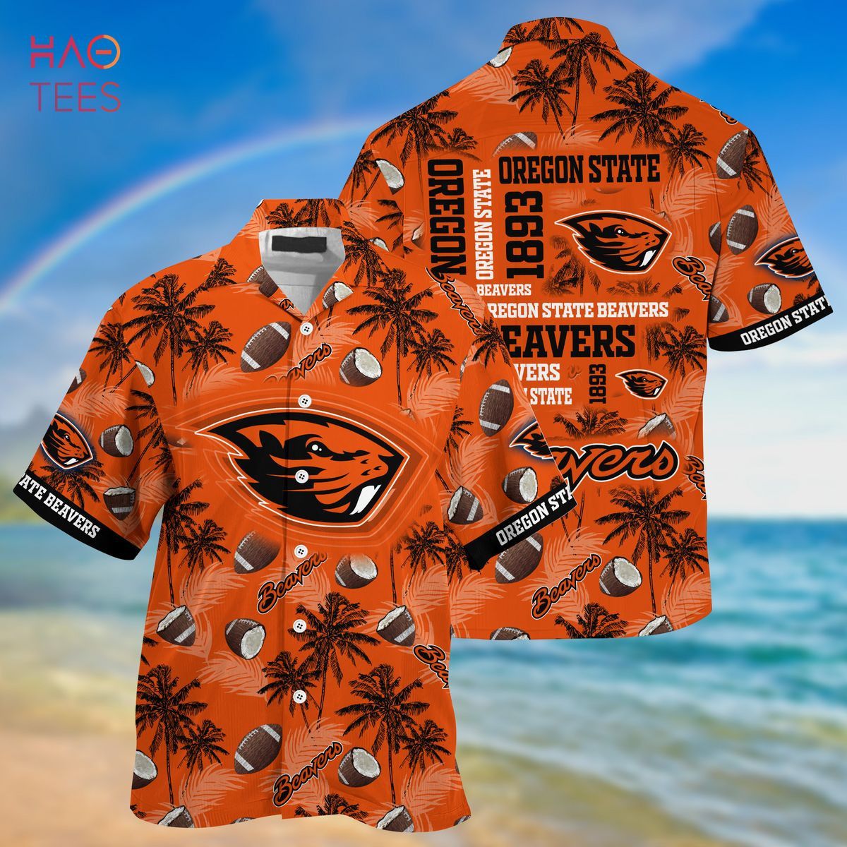 NCAA Oregon State Beavers Coconut Tree Hawaiian Shirt
