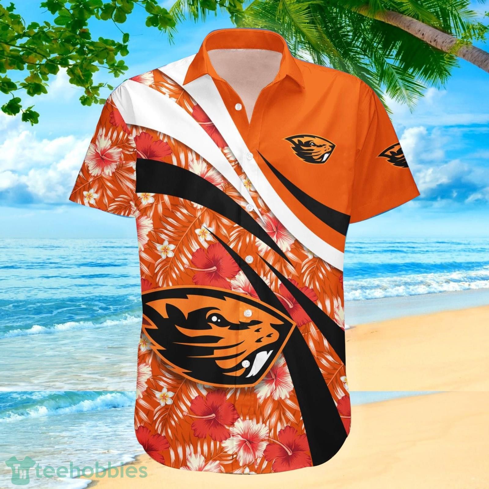 NCAA Oregon State Beavers Tropical Flower Hawaiian Shirt