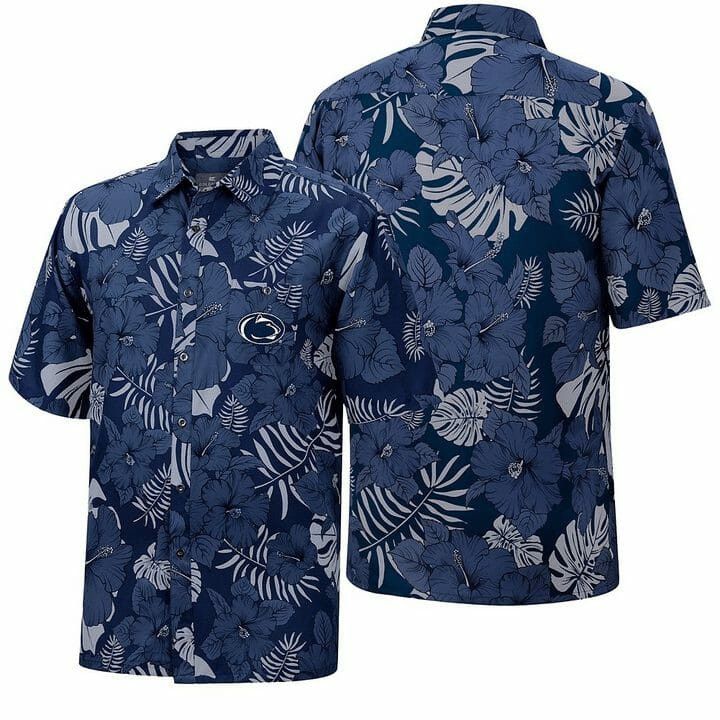 NCAA Penn State Nittany Lions Tropical Flowers Hawaiian Shirt