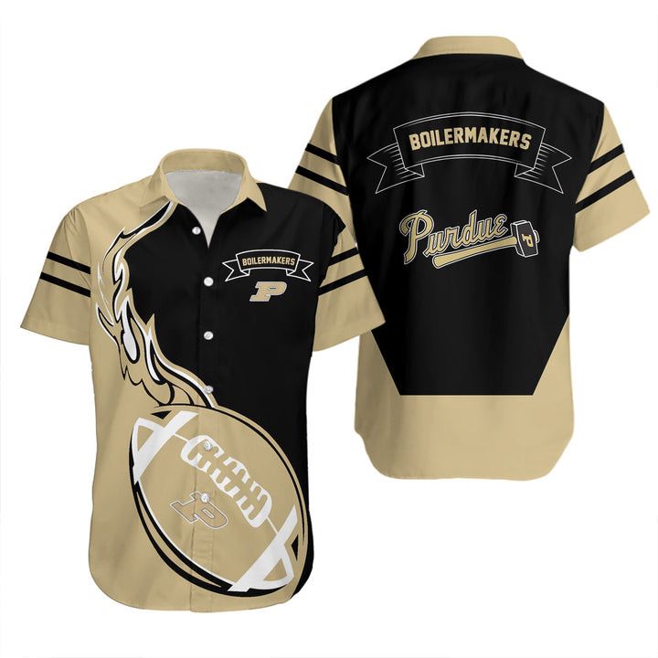 Ncaa Purdue Boilermakers Gold Ball Black Trendy Hawaiian Shirt Aloha Shirt