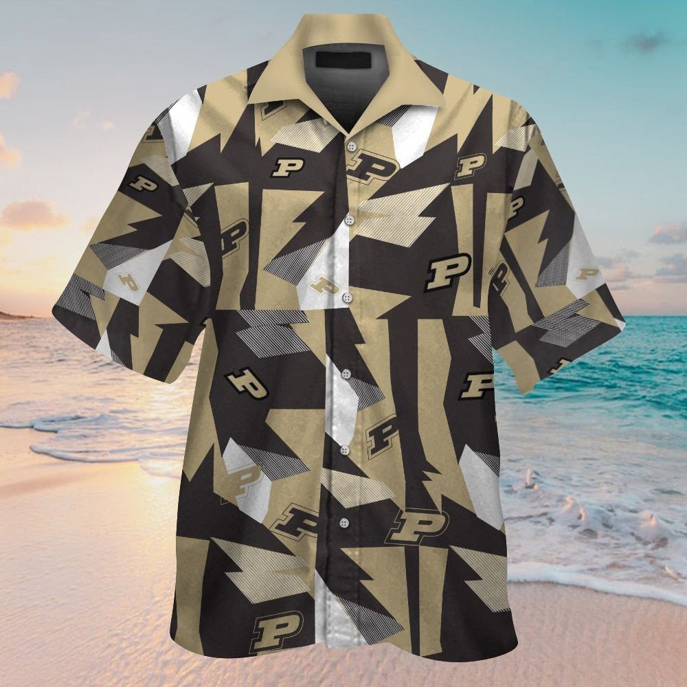 NCAA Purdue Boilermakers Gold Black Hawaiian Shirt