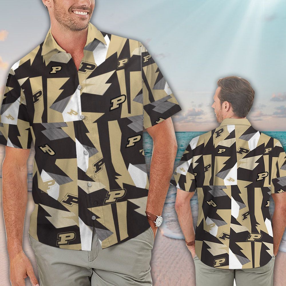 Ncaa Purdue Boilermakers Gold Black Trendy Hawaiian Shirt Aloha Shirt