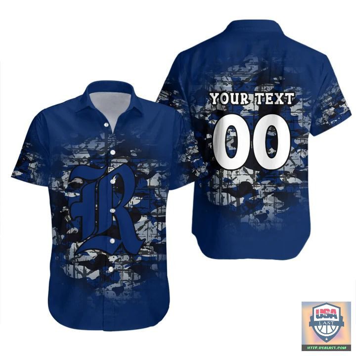 Ncaa Rice Owls Custom Text Number Camouflage Vintage Trendy Hawaiian Shirt Aloha Shirt