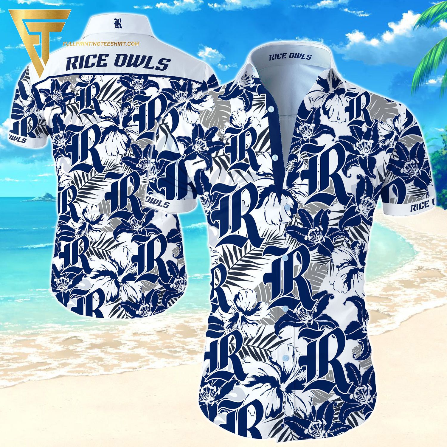 Ncaa Rice Owls Floral Summer Trendy Hawaiian Shirt Aloha Shirt