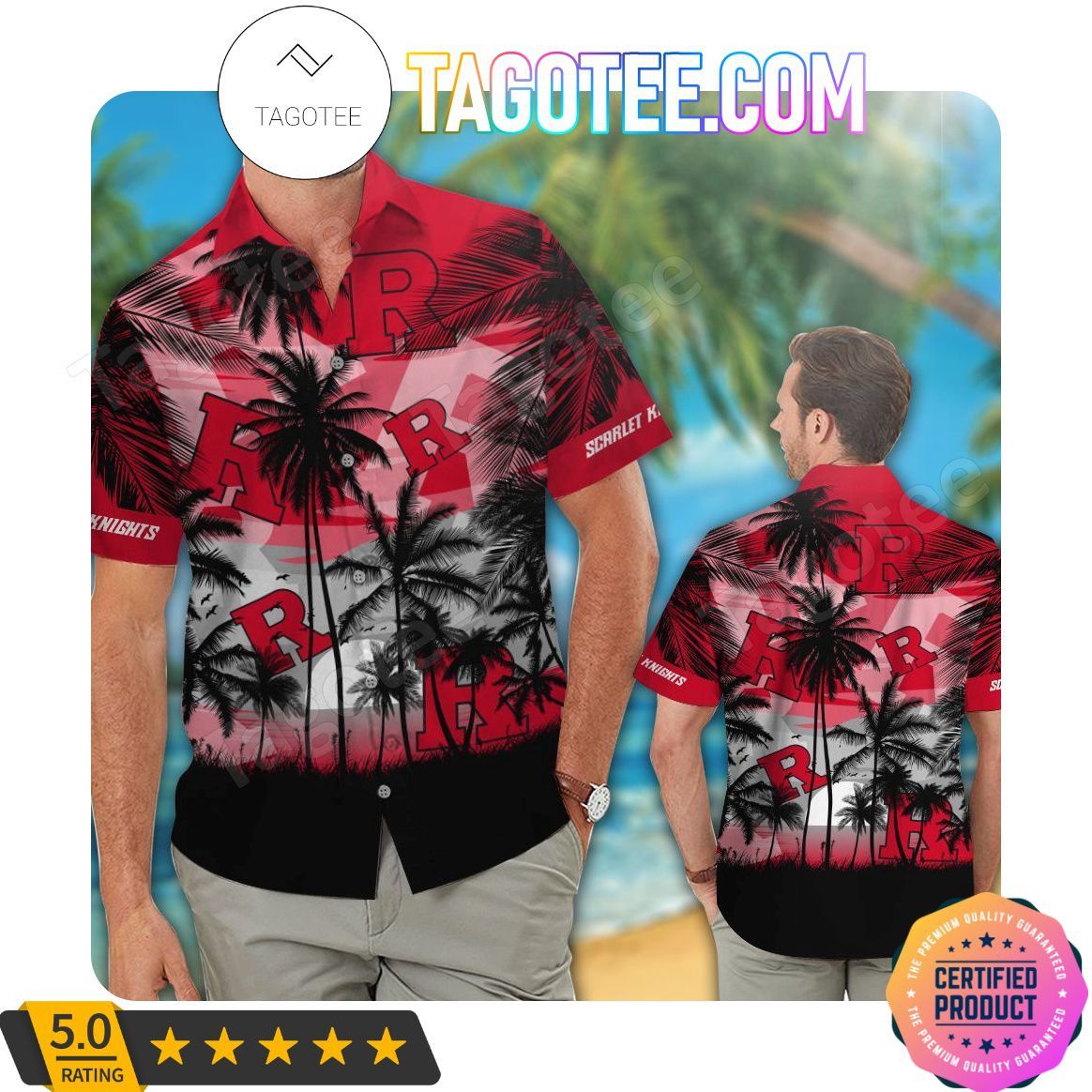 Ncaa Rutgers Scarlet Knights Coconut Tree Aloha Trendy Hawaiian Shirt Aloha Shirt