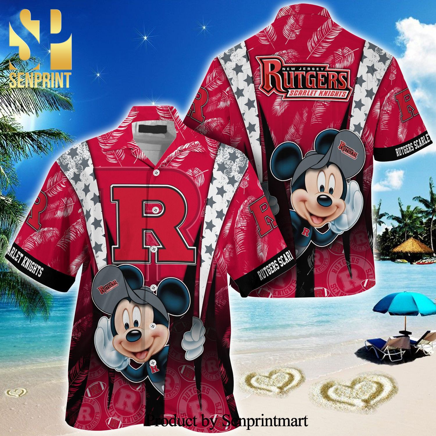 Ncaa Rutgers Scarlet Knights Mickey Mouse Trendy Hawaiian Shirt V1 Aloha Shirt