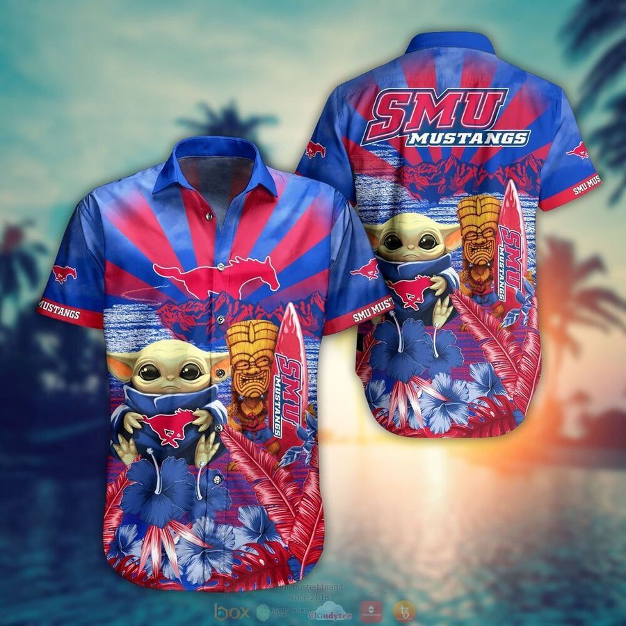 Ncaa Smu Mustangs Baby Yoda Trendy Hawaiian Shirt Aloha Shirt