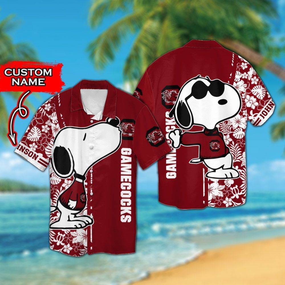Ncaa South Carolina Gamecocks Custom Name Snoopy Trendy Hawaiian Shirt Aloha Shirt