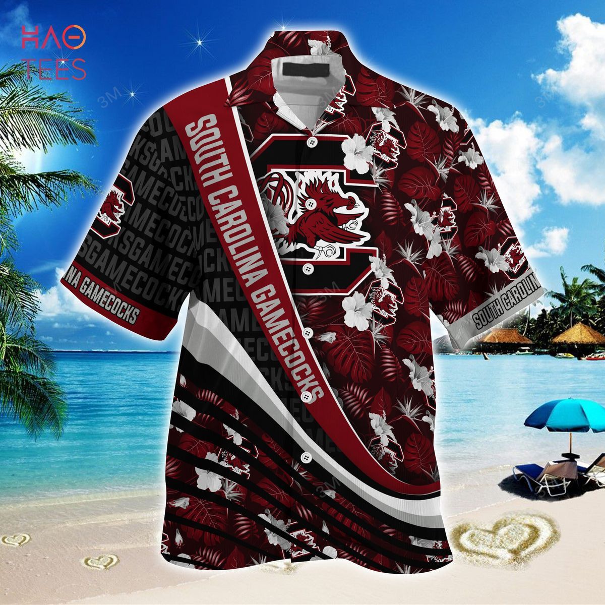 Ncaa South Carolina Gamecocks Garnet Black Trendy Hawaiian Shirt Aloha Shirt