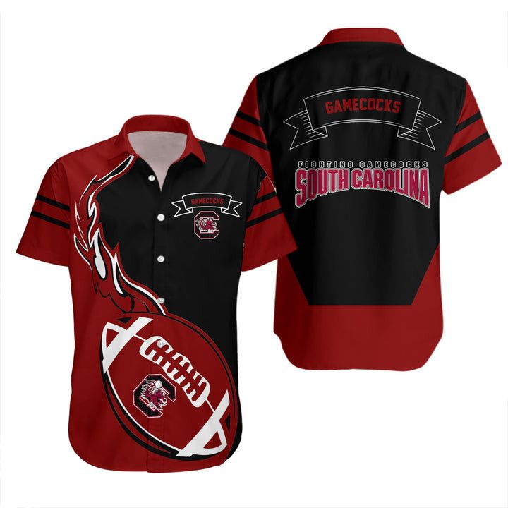 Ncaa South Carolina Gamecocks Red Black Trendy Hawaiian Shirt V2 Aloha Shirt