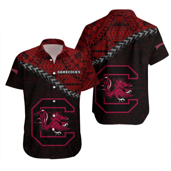 Ncaa South Carolina Gamecocks Red Black Trendy Hawaiian Shirt V6 Aloha Shirt