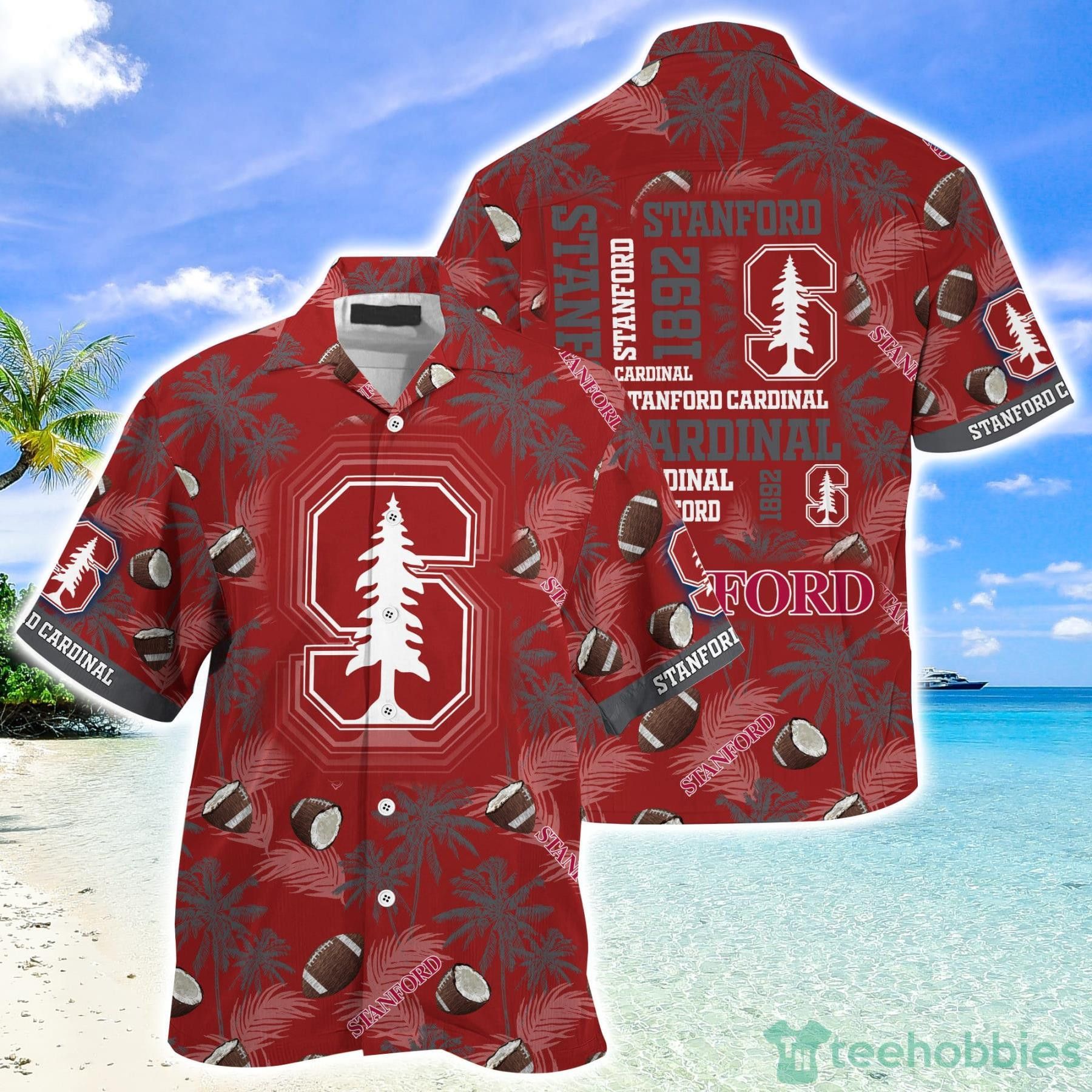 NCAA Stanford Cardinal Coconut Pattern Hawaiian Shirt