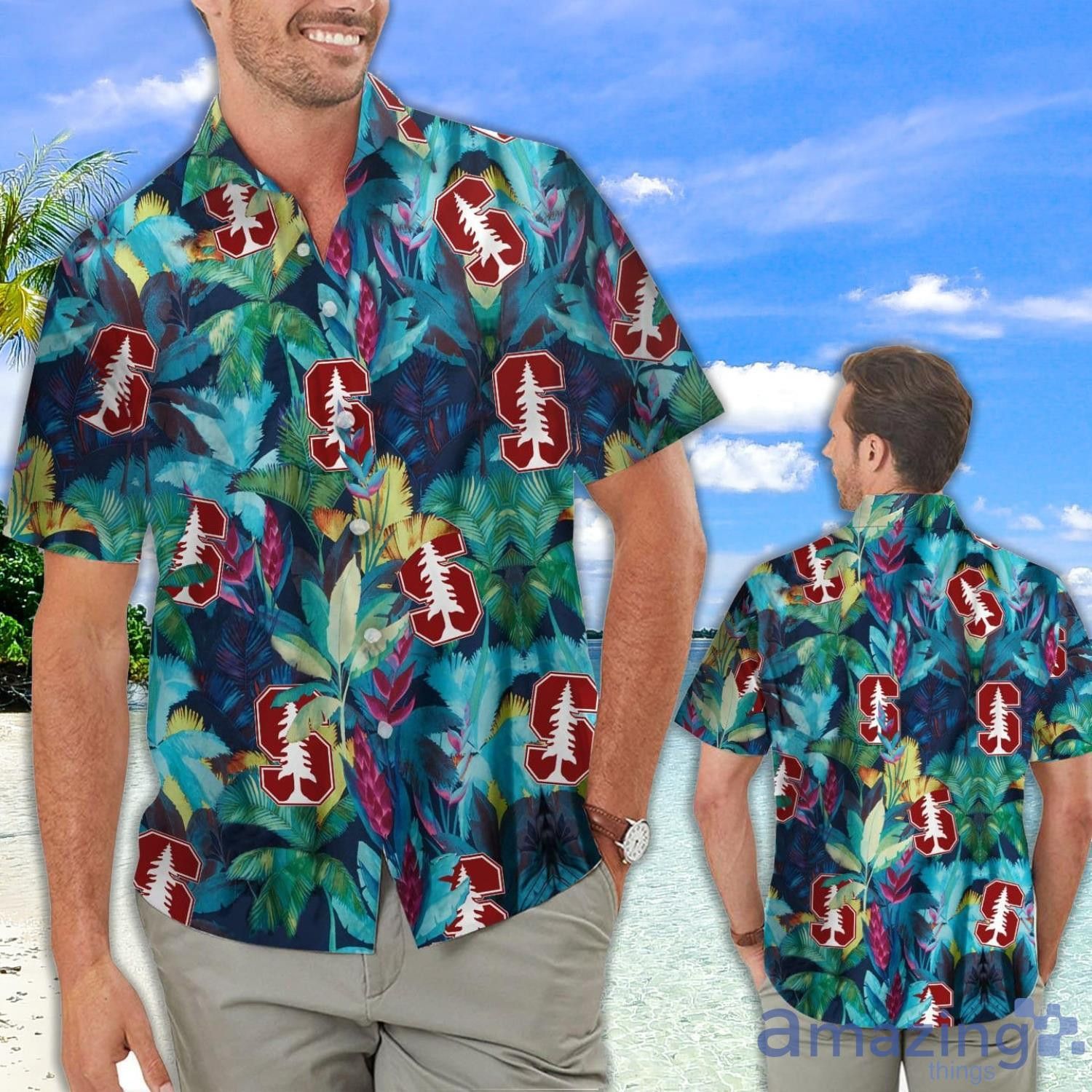 NCAA Stanford Cardinal Floral Tropical Hawaiian Shirt