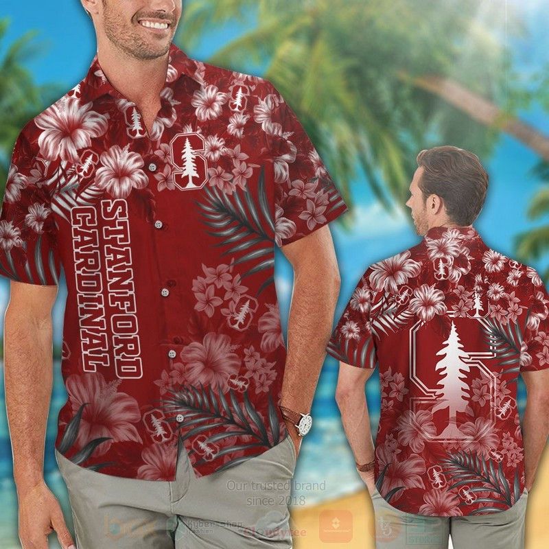 NCAA Stanford Cardinal Tropical Flower Hawaiian Shirt