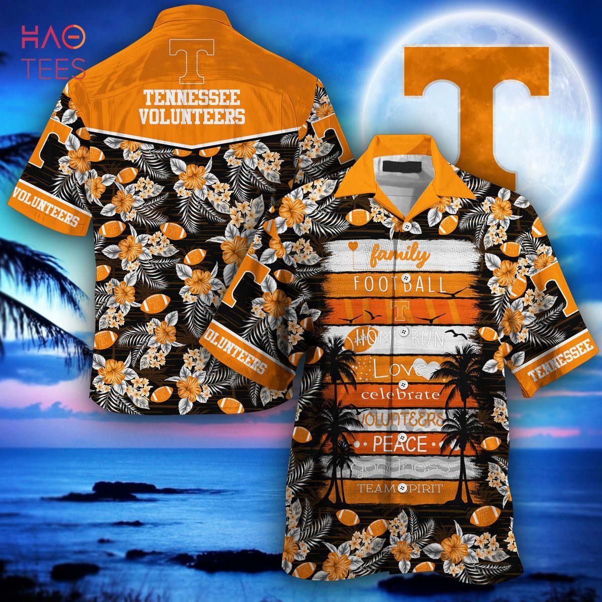 NCAA Tennessee Volunteers Orange Black New Design Hawaiian Shirt