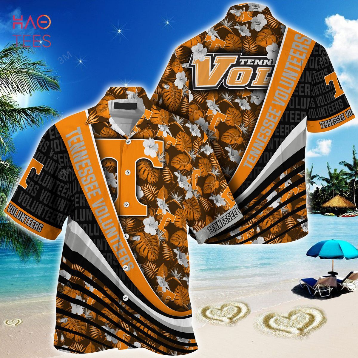 Ncaa Tennessee Volunteers Orange Black Trendy Hawaiian Shirt Aloha Shirt