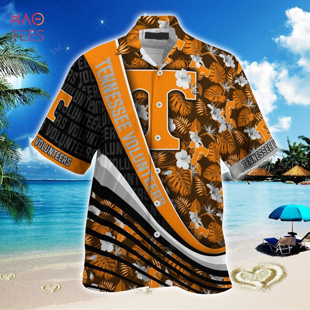 Ncaa Tennessee Volunteers Orange Black Trendy Hawaiian Shirt Aloha Shirt