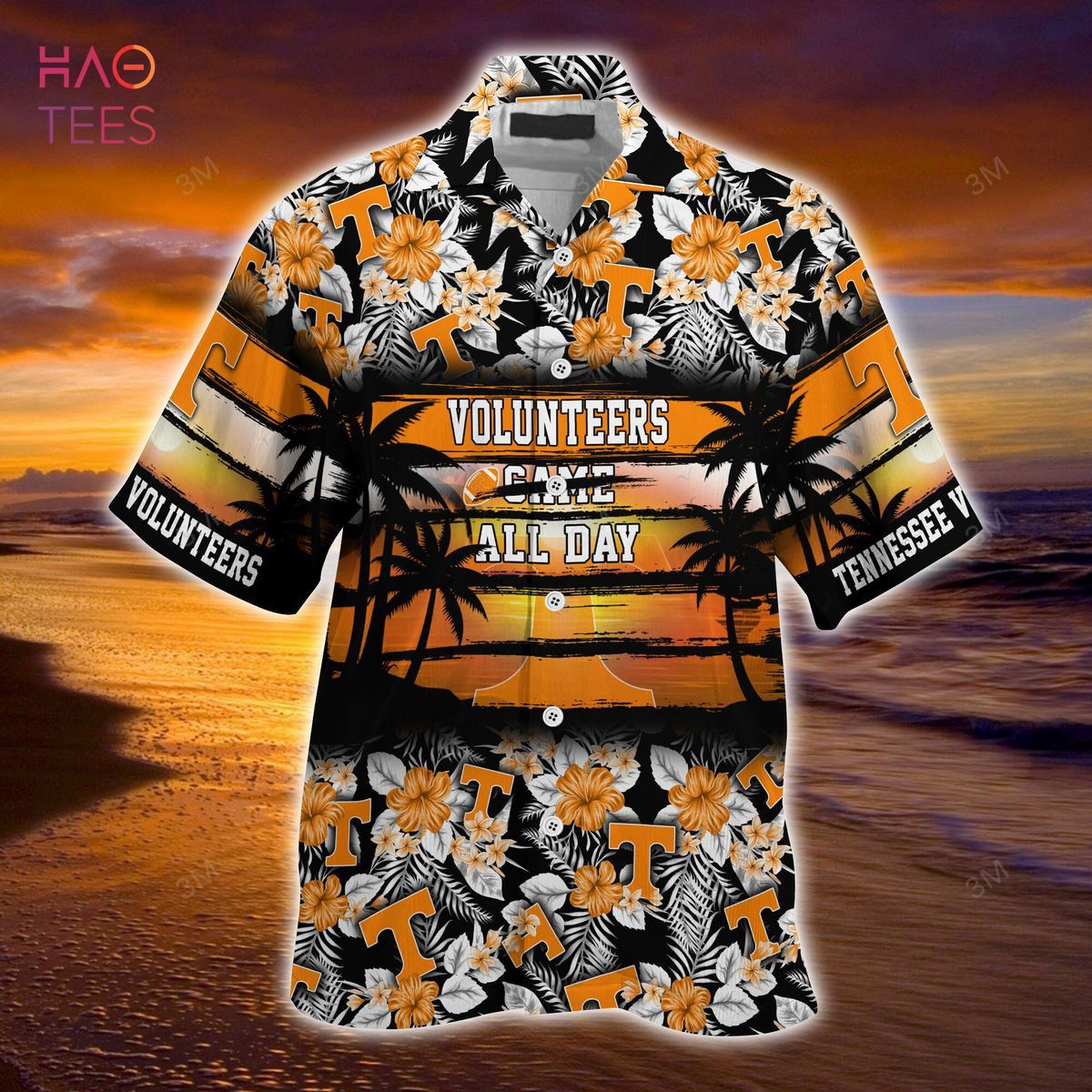 Ncaa Tennessee Volunteers Orange Black Trendy Hawaiian Shirt V3 Aloha Shirt