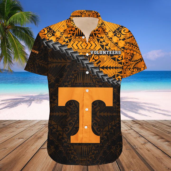 Ncaa Tennessee Volunteers Orange Black Trendy Hawaiian Shirt V6 Aloha Shirt
