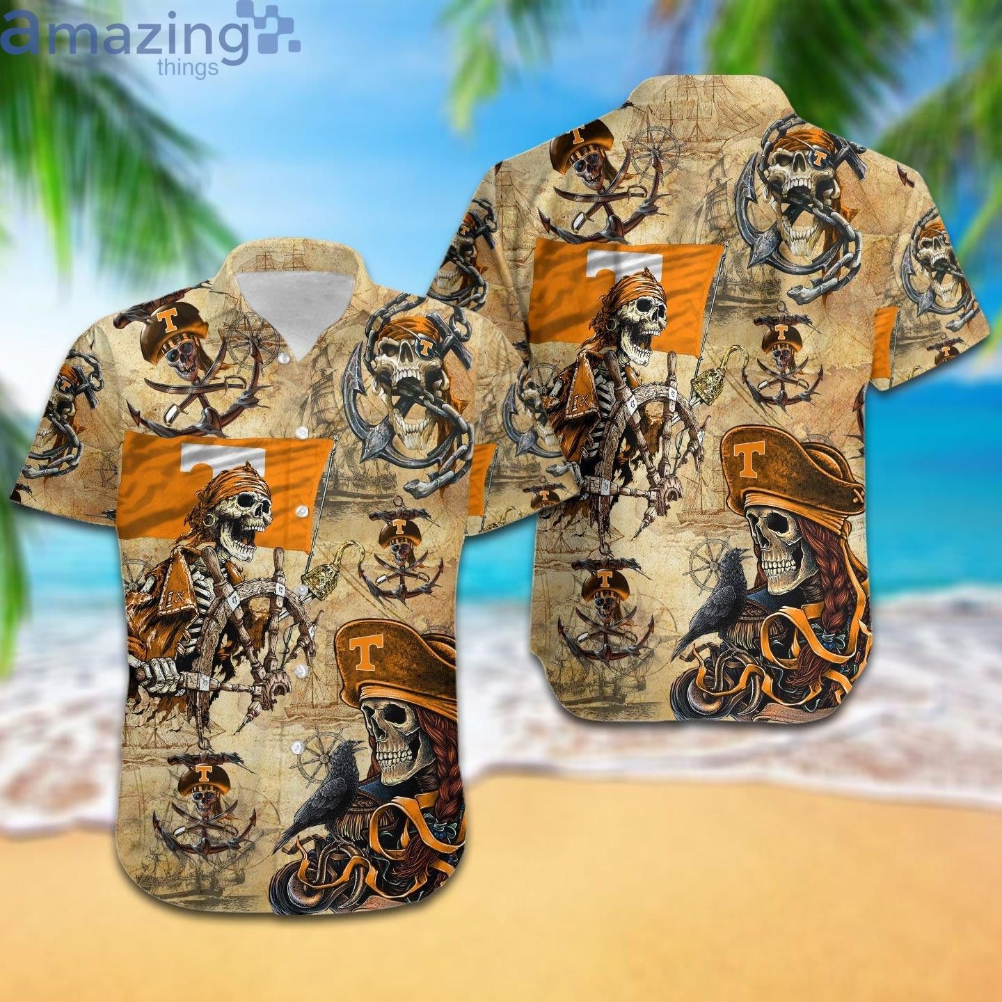 NCAA Tennessee Volunteers Skull Hawaiian Shirt