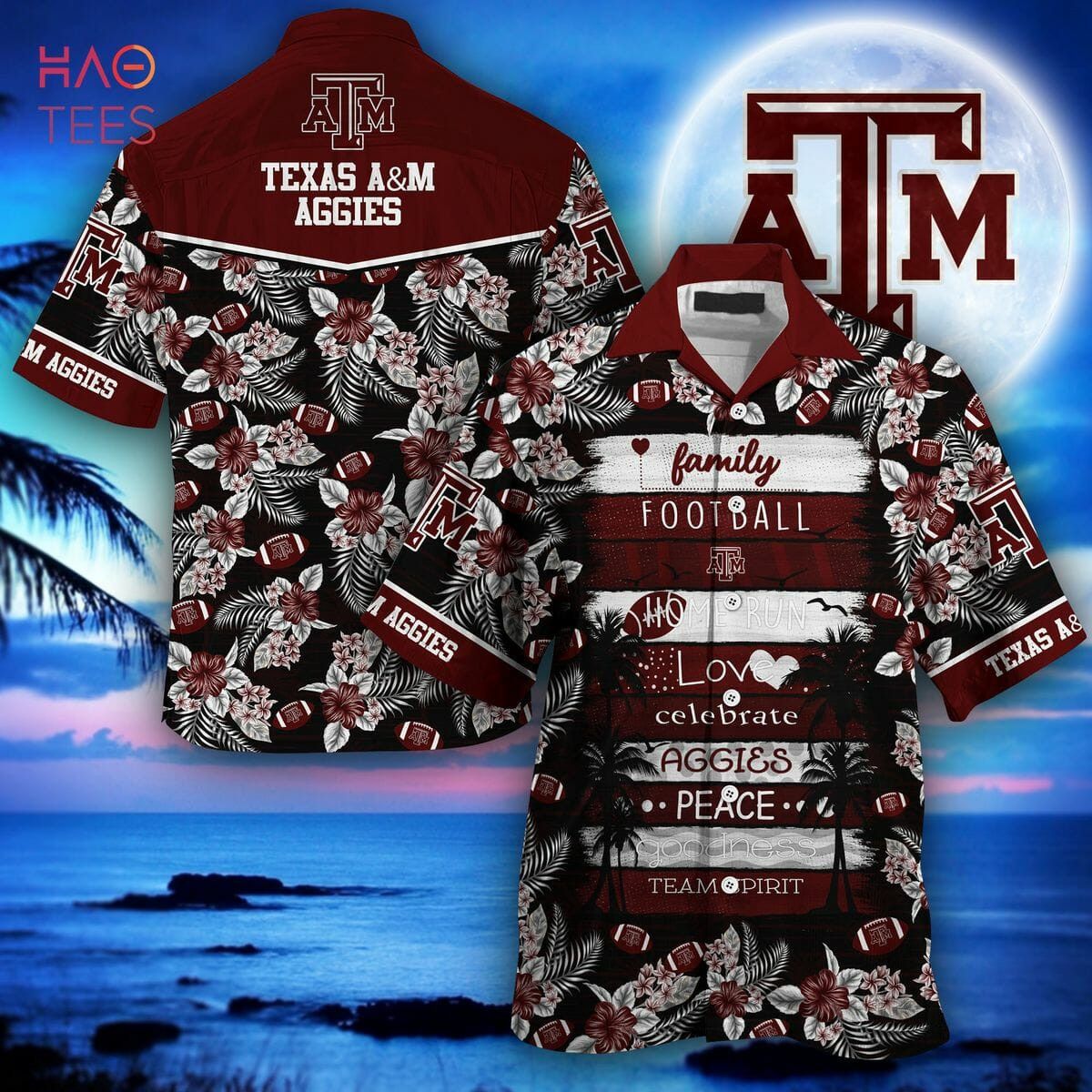 NCAA Texas A&M Aggies Maroon Black New Design Hawaiian Shirt