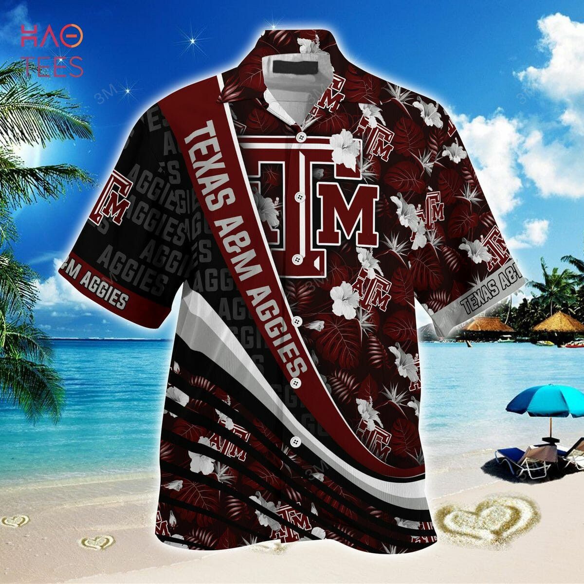 Ncaa Texas A&M Aggies Maroon Black Trendy Hawaiian Shirt V2 Aloha Shirt