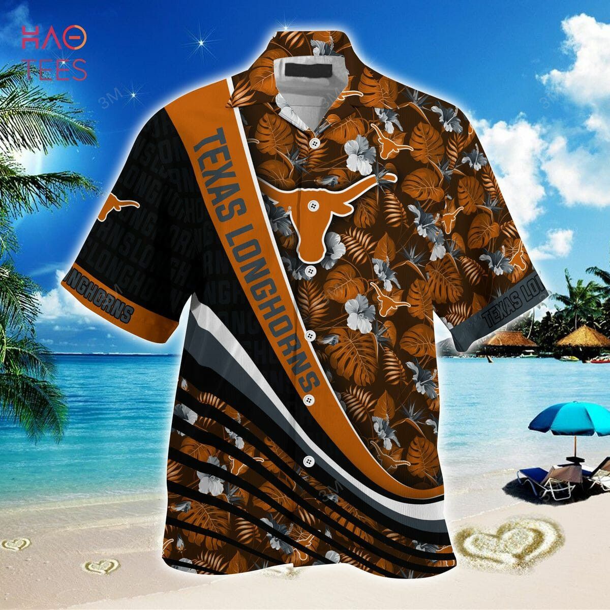 Ncaa Texas Longhorns Orange Black Trendy Hawaiian Shirt Aloha Shirt